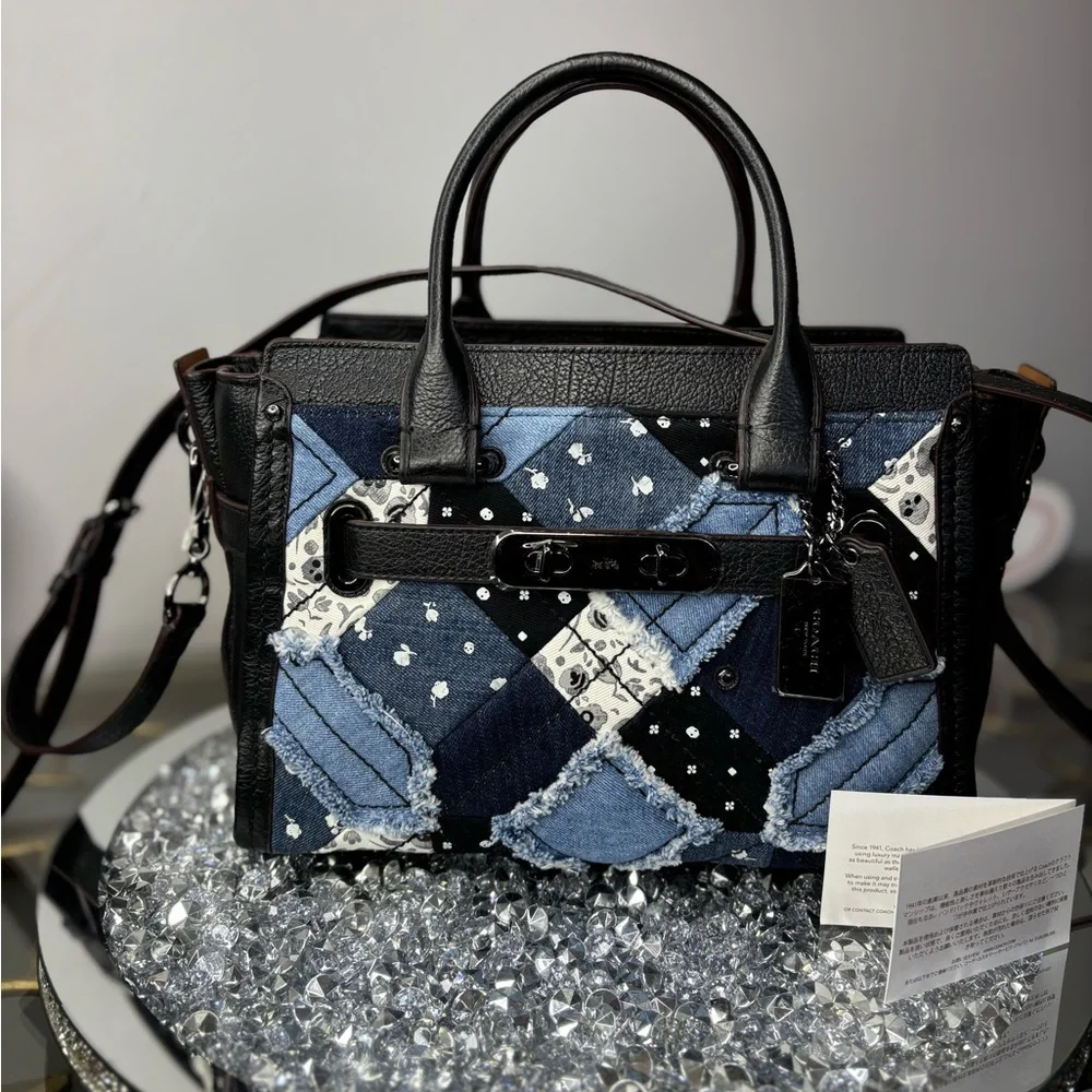 Coach 2016 Swagger 27 in Canyon Quilt Denim Satchel NWT - Picture 4 of 17